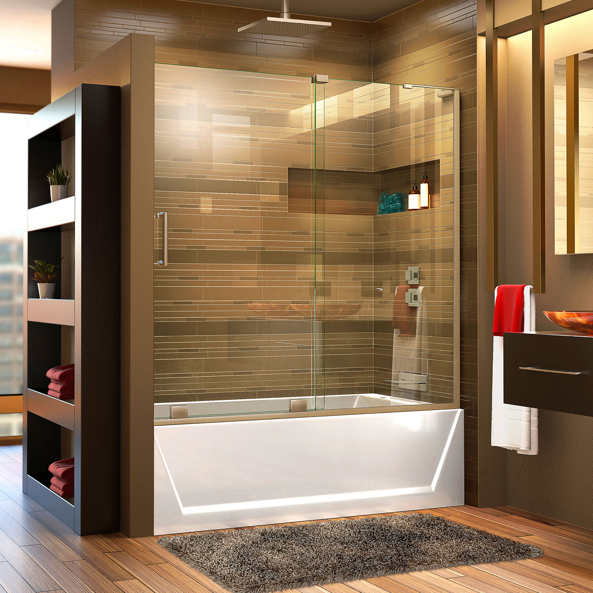 Dreamline Mirage X 58 60 Single Sliding Frameless Tub Door With Dreamline Mirage X 58 60 Single Sliding Frameless Tub Door With Clearmax Technology Reviews Wayfair