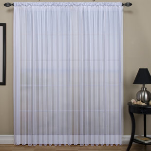 Double Wide Sheer Curtains Wayfair Tergaline Extra Wide Solid Sheer Rod Pocket Single Curtain Panel