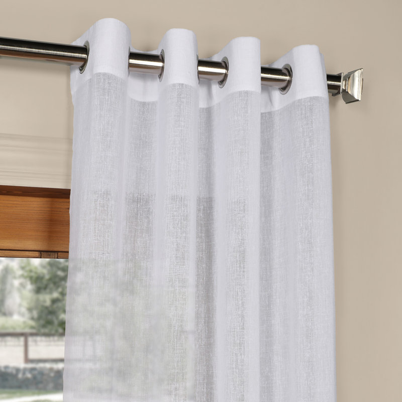 Laurel Foundry Modern Farmhouse Chandler Solid Faux Linen Sheer Grommet