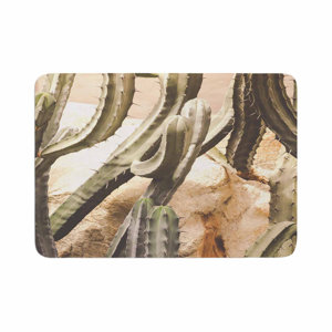 Ann Barnes Cactus Jungle Memory Foam Bath Rug