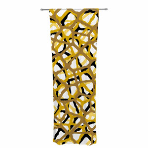 Trebam Staklen V.2 Abstract Sheer Rod Pocket Curtain Panels (Set of 2)