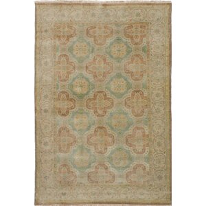 One-of-a-Kind Bassford Wool Hand-Knotted Light Khaki Area Rug