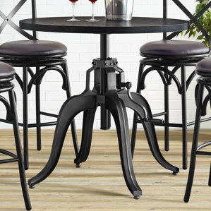 Hardev Industrial Crank Adjustable Pub Table by ..