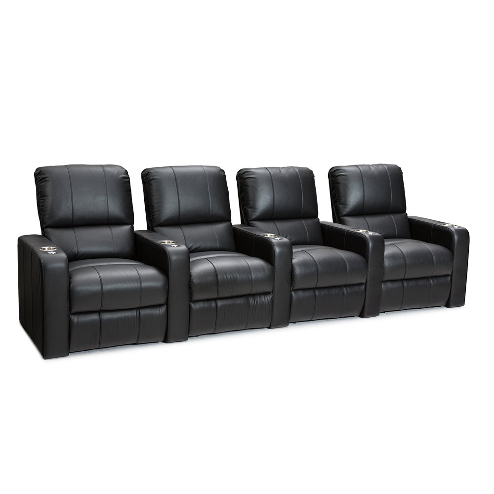 Laude Run Leather Home Theater Row Seating Of 4 Wayfair