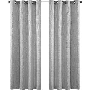 Ambrosius Geometric Semi-Sheer Grommet Single Curtain Panel