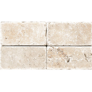 Rustic Tiles Wayfair Rustic Tumbled 4 X 8 Travertine Field Tile In Ivory
