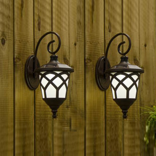 Solar Ed Outdoor Wall Lighting You Ll Love Wayfair Solar 1 Light Outdoor Wall Lantern Set Of 2