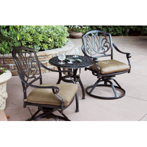 Lebanon 3 Piece Bistro Set with Cushions and Cooler