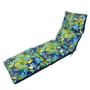 Channeled Reversible Outdoor Chaise Lounge Cushion