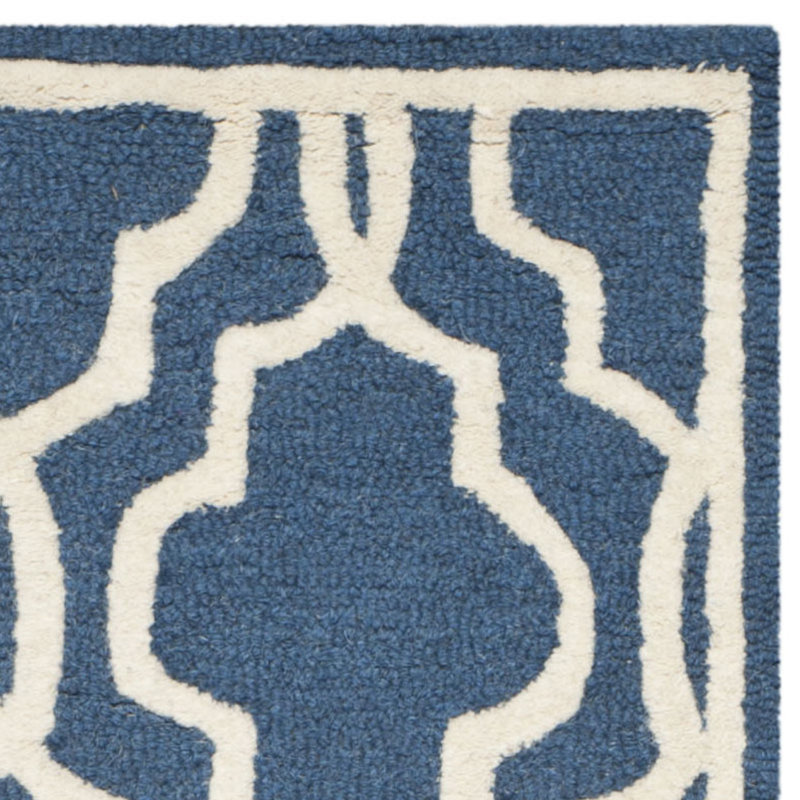 Wrought Studio Martins HandTufted Wool Navy/Ivory Area Rug & Reviews