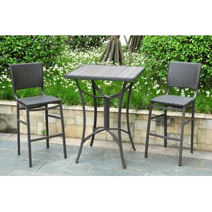 Katzer 3 Piece Bar Height Dining Set