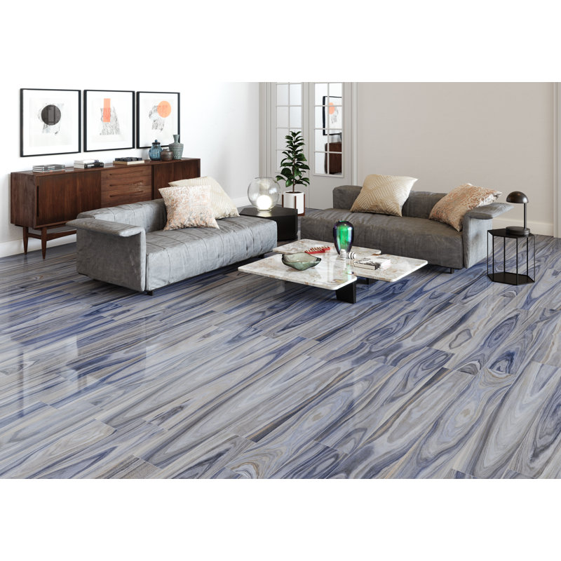 Msi Dellano 8 X 48 Porcelain Wood Look Tile In Blue Gray Wayfair Dellano 8 X 48 Porcelain Wood Look Tile In