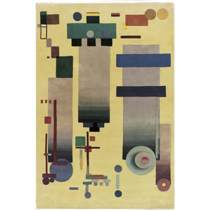 Guggen. Modern Art Hand-Tufted Light Gold Area Rug