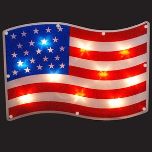 10 Light American Flag Glaze Window Decoration