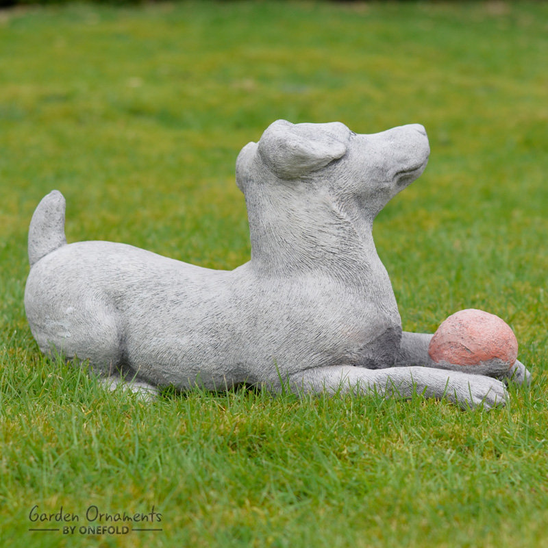 Happy Larry Lentz Jack Russell Stone Garden Statue & Reviews | Wayfair