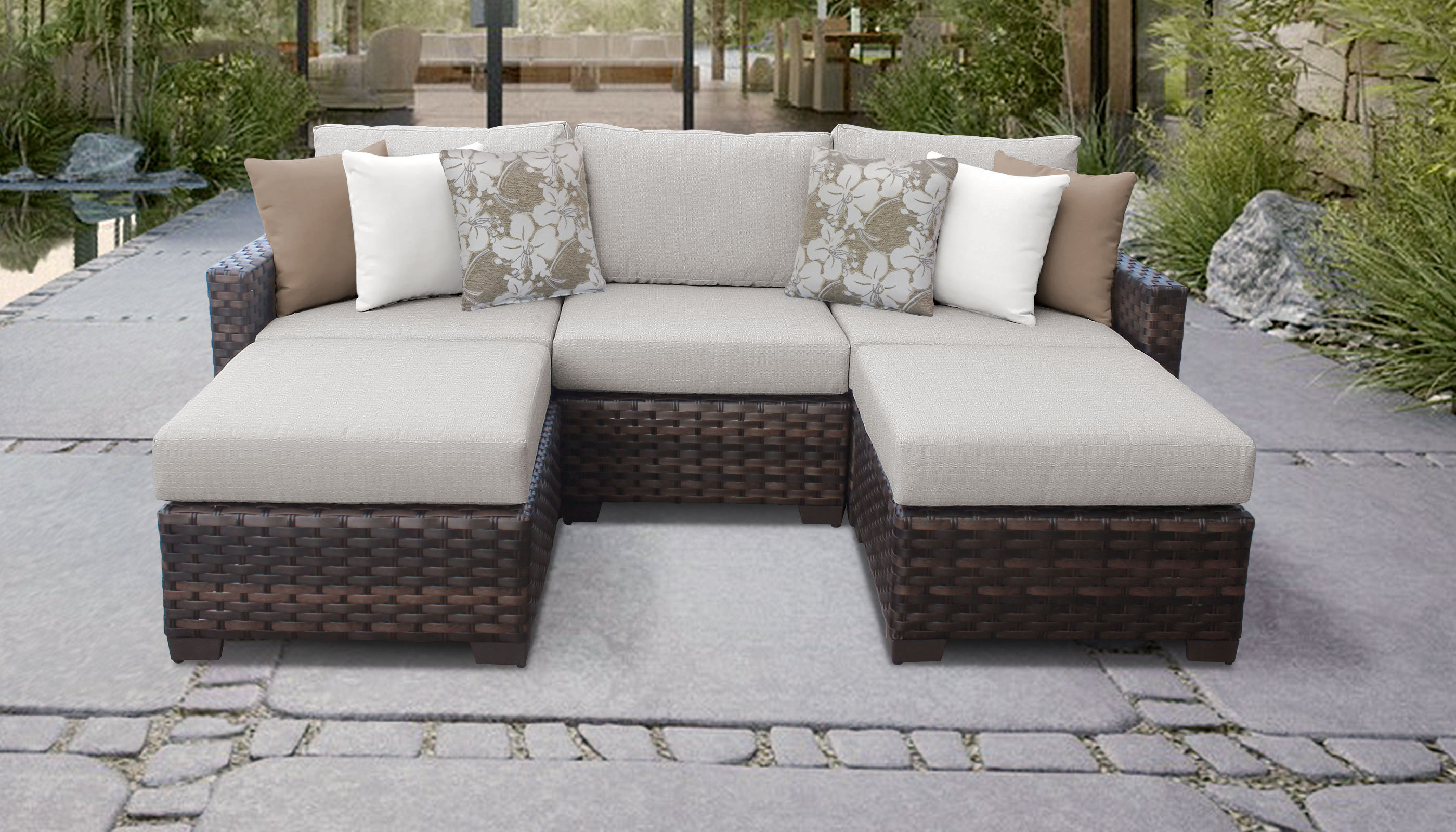 Tk Clics Kathy Ireland Homes Gardens River Brook Wicker Patio Tk Clics Kathy Ireland Homes Gardens River Brook Wicker Patio Sectional With Cushions Reviews Wayfair