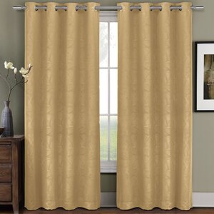 Schmitt Jacquard Solid Semi-Sheer Grommet Curtain Panels (Set of 2)