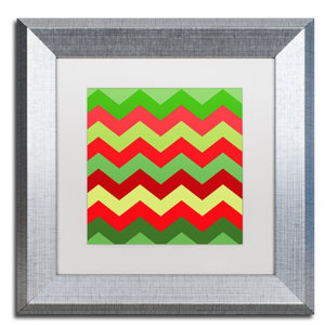 'Xmas Chevron' by Color Bakery Framed Graphic Art