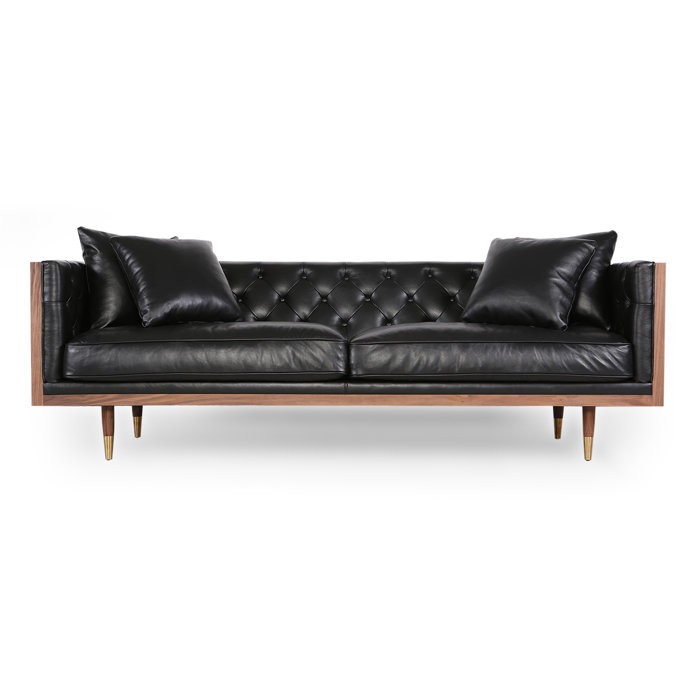 Comm Office Lancaster Standard Clic Midcentury Leather Comm Office Lancaster Standard Clic Midcentury Leather Sofa Wayfair Ca