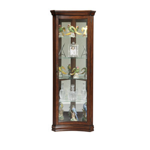 Nannie Lighted Corner Curio Cabinet