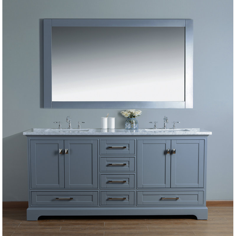 Stian 72" Double Sink Bathroom Vanity Set with Mirror