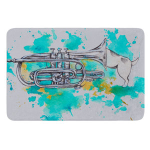 Hunting For Jazz Blue by Kira Crees Bath Mat