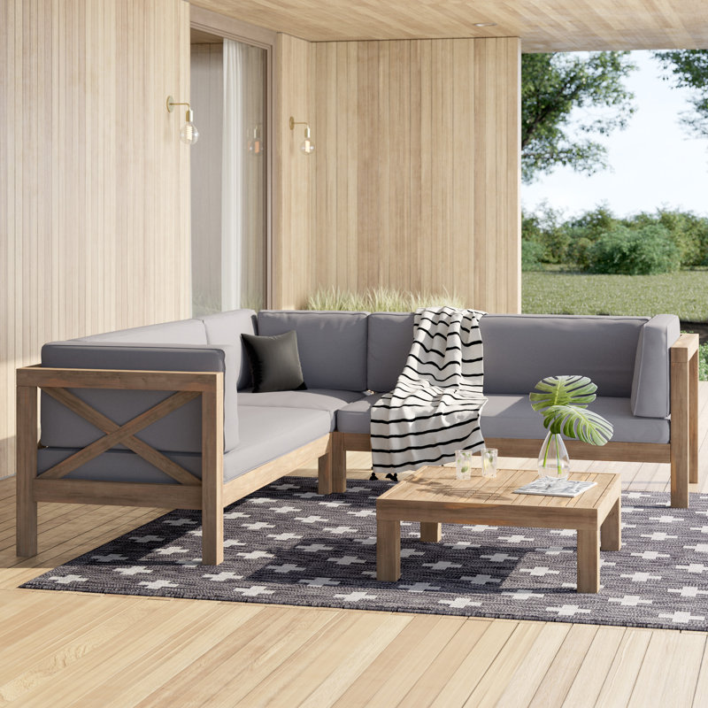 Ellison 4 Piece Sectional Seating Sofa Set with Cushions & Reviews AllModern