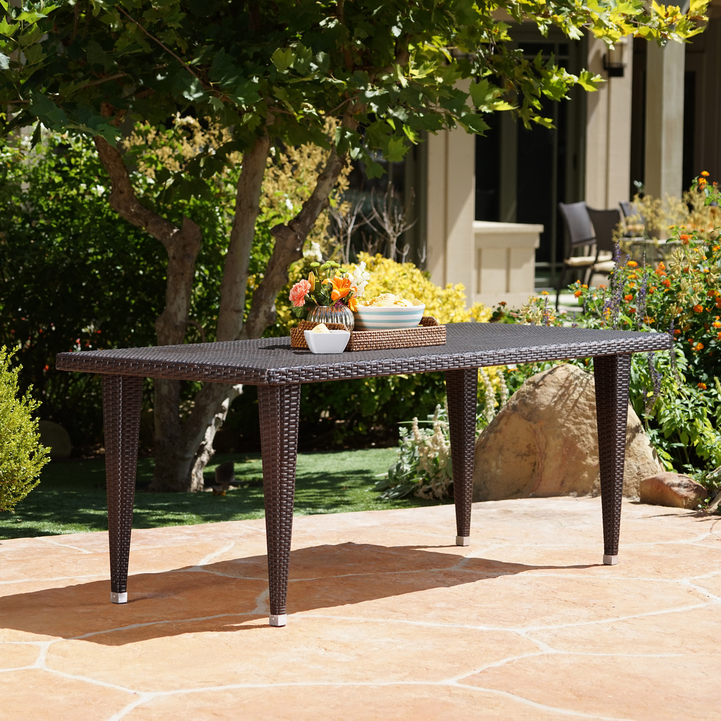Ivy Bronx Disanto Wicker Rattan Dining Table Reviews Wayfair