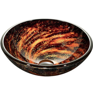 Northern Lights Glass Circular Vessel Bathroom Sink