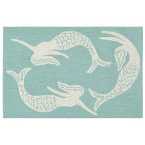 Northfield Mermaids Handmade Blue Indoor/Outdoor Area Rug