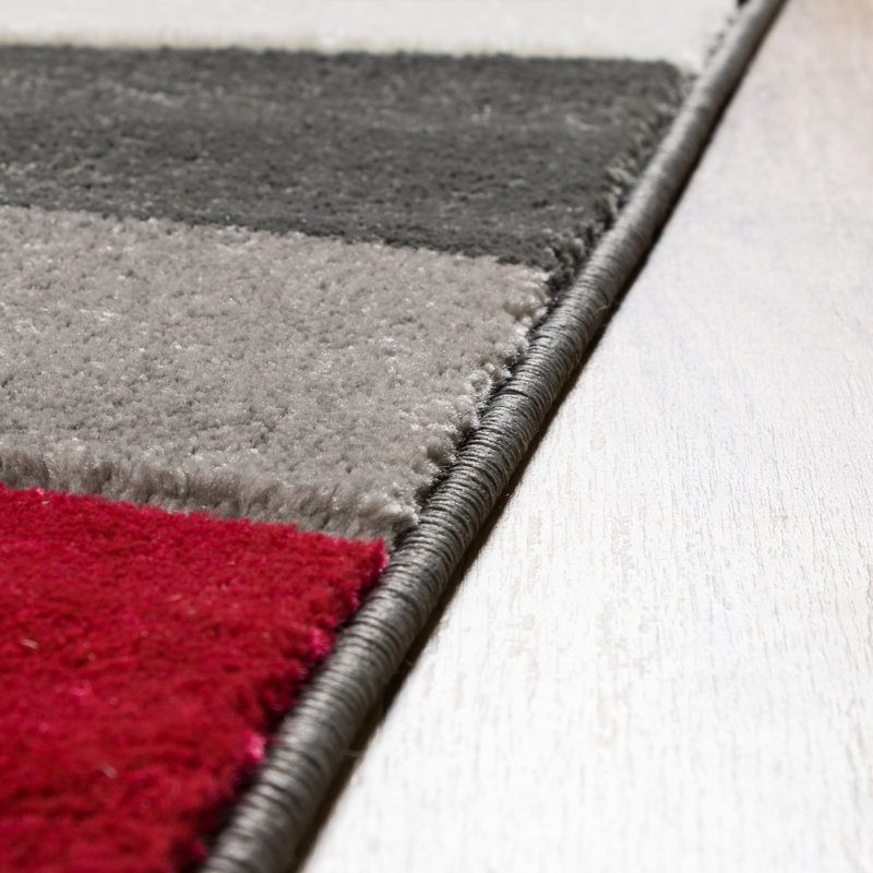 Well Woven Rad Wave Red/Gray/Black Area Rug & Reviews Wayfair