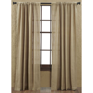 Lindenwold Solid Burlap Curtain Panels (Set of 2)