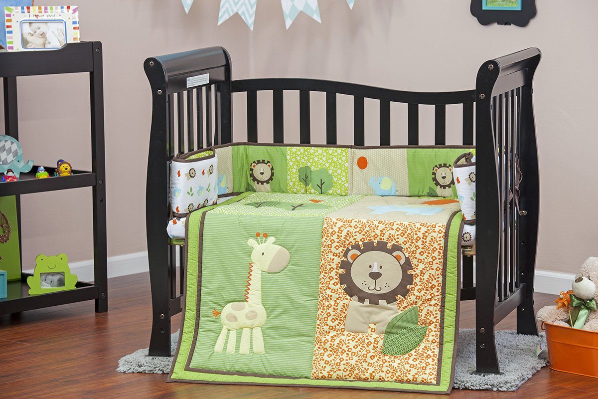 Dream On Me Safari Animals Portable 3 Piece Crib Bedding Set & Reviews