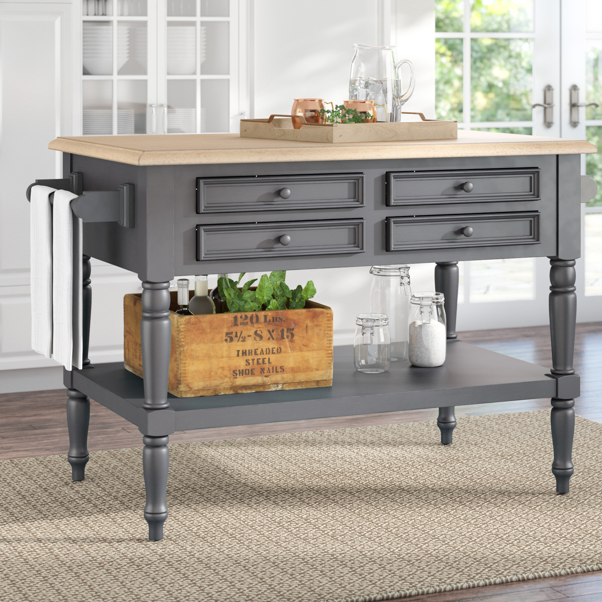Laurel Foundry Modern Farmhouse Kempwood Small Kitchen Island Wayfair