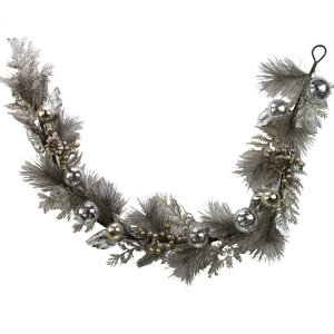 Metallic Pine Cone Ball Ornament Berry Cedar Christmas Garland