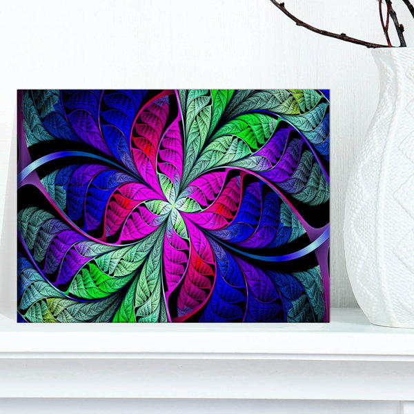 Multi Color Stained Glass Texture Graphic Art Print On Canvas