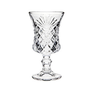 Tackett 4 oz. Diamond Cut Stemmed Goblet (Set of 6)