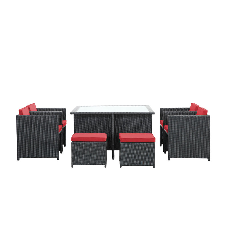 Modway Reverse 9 Piece Outdoor Patio Dining Set with Cushions & Reviews