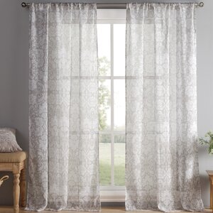 Brewster Nature/Floral Semi-Sheer Curtain Panels (Set of 2)
