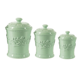 Kitchen Canisters Jars You Ll Love Wayfair Racine 3 Piece Kitchen Canister Set