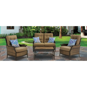 Hudson 4 Piece Deep Seating Set with Cushion