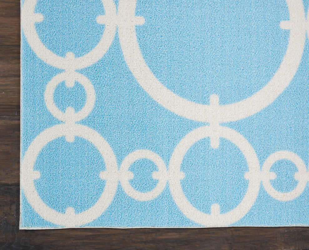 Waverly Sun n' Shade "Connected" Aqua Indoor/Outdoor Area Rug & Reviews