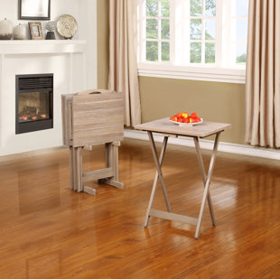 Tv Trays You Ll Love Wayfair Ingleside 5 Piece Acacia Tray Table Set