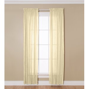 Aria Solid Sheer Rod Pocket Single Curtain Panel