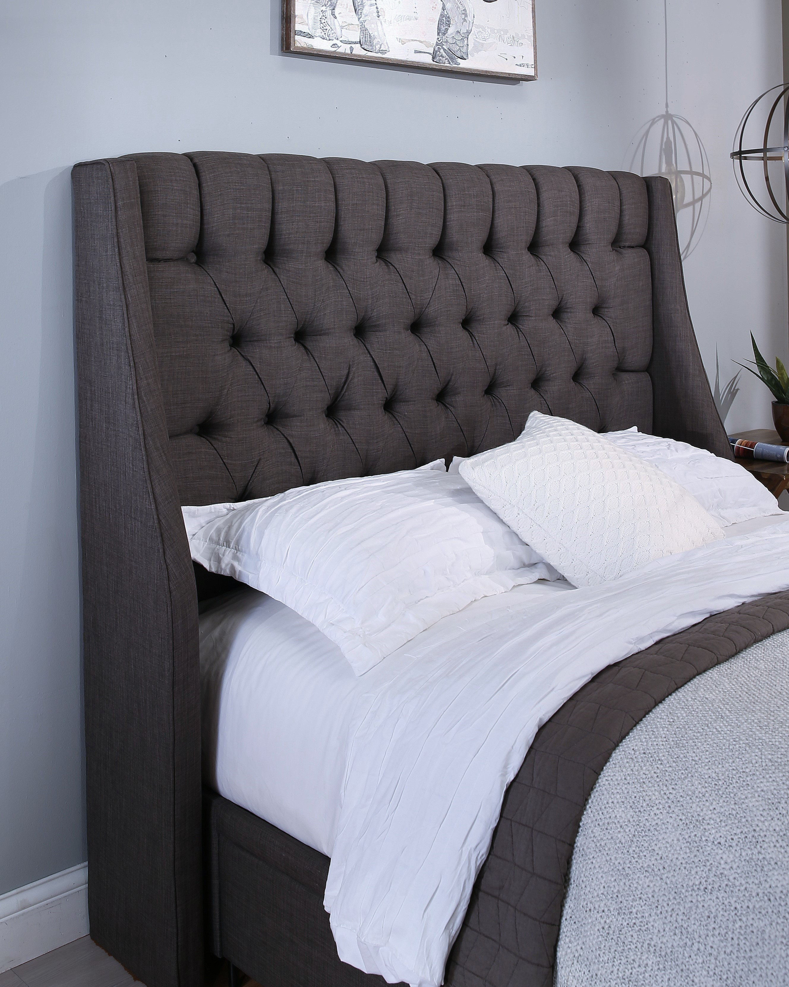 Darby home co difranco upholstered wingback headboard reviews wayfair