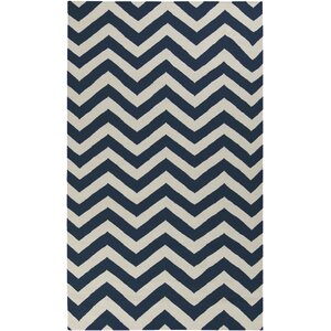 Diego Midnight Blue/Papyrus Chevron Area Rug