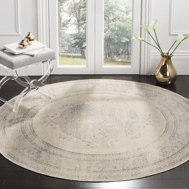 Charlton Home Frith Light Blue / Cream Area Rug & Reviews Wayfair