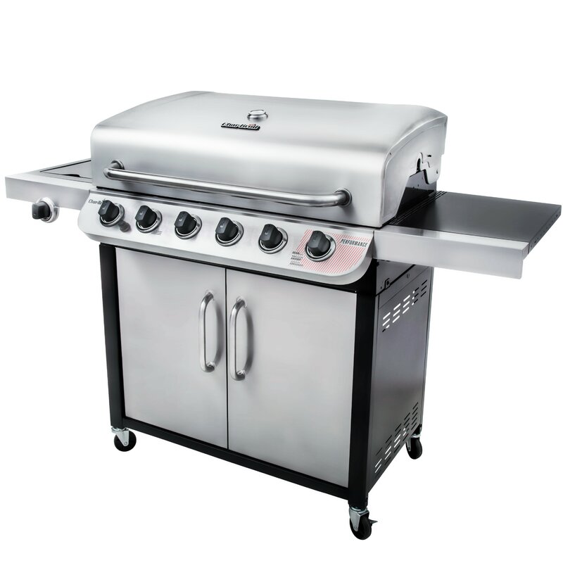performance™ 6-burner liquid propane gas grill with cabinet