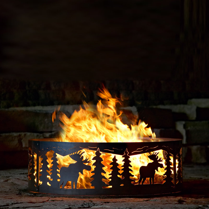 Moose Steel Wood Burning Fire Ring