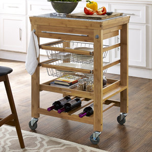 Barhill Kitchen Cart with Granite Top by Alcott Hill
